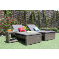 Modern Poly Rattan Sunbed and Sun Lounger for Beach and Resort Outdoor Furniture